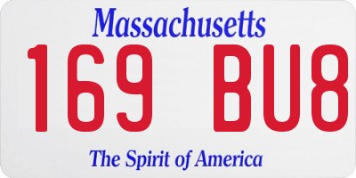 MA license plate 169BU8