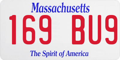 MA license plate 169BU9