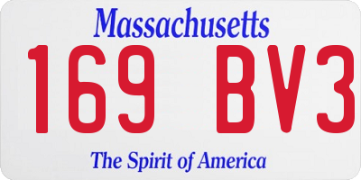 MA license plate 169BV3
