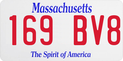 MA license plate 169BV8
