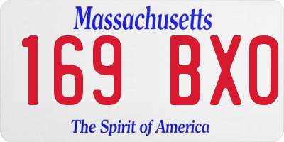 MA license plate 169BX0