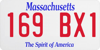MA license plate 169BX1