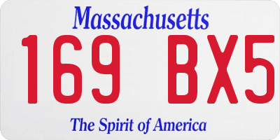 MA license plate 169BX5