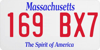 MA license plate 169BX7