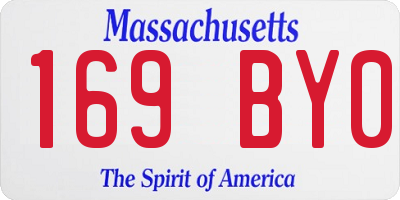 MA license plate 169BY0