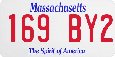 MA license plate 169BY2