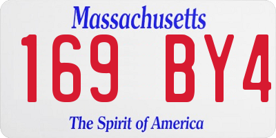 MA license plate 169BY4