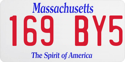 MA license plate 169BY5