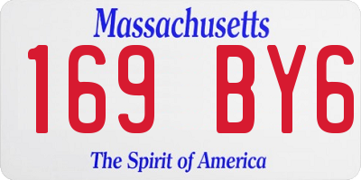 MA license plate 169BY6