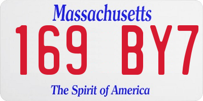 MA license plate 169BY7