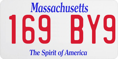 MA license plate 169BY9