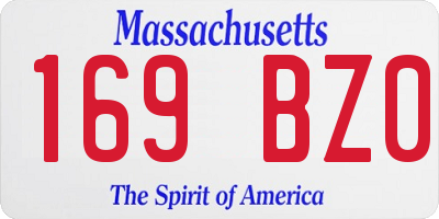MA license plate 169BZ0