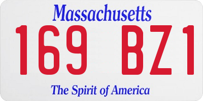 MA license plate 169BZ1