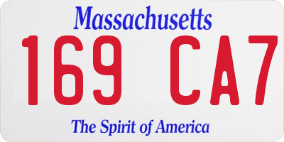 MA license plate 169CA7