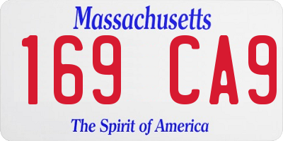 MA license plate 169CA9