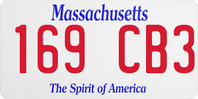 MA license plate 169CB3