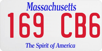 MA license plate 169CB6