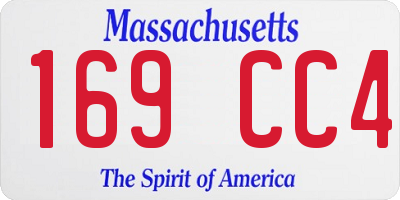MA license plate 169CC4