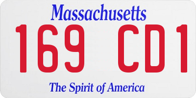 MA license plate 169CD1