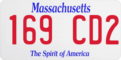 MA license plate 169CD2