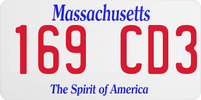 MA license plate 169CD3
