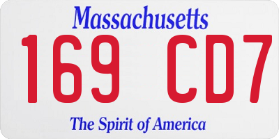 MA license plate 169CD7