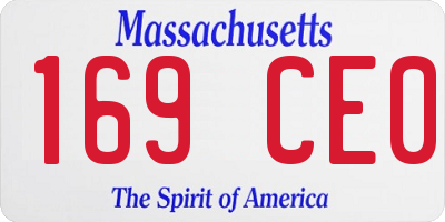 MA license plate 169CE0