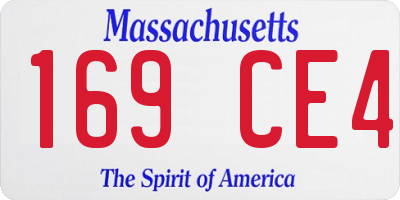MA license plate 169CE4