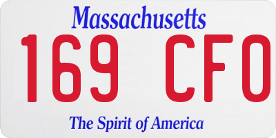 MA license plate 169CF0