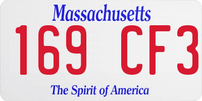 MA license plate 169CF3