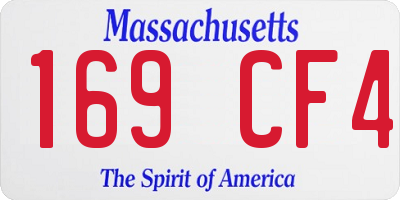 MA license plate 169CF4