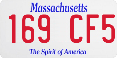 MA license plate 169CF5