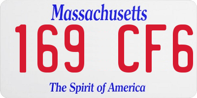 MA license plate 169CF6