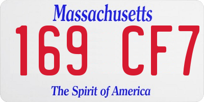 MA license plate 169CF7