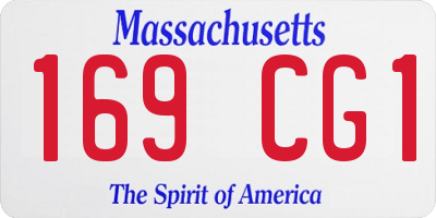MA license plate 169CG1