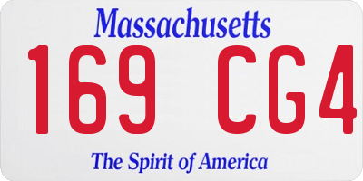 MA license plate 169CG4