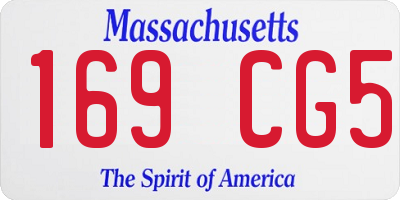 MA license plate 169CG5