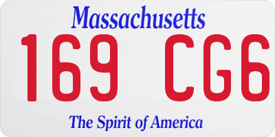 MA license plate 169CG6