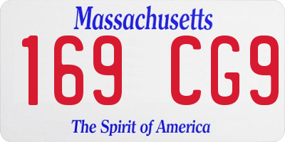 MA license plate 169CG9