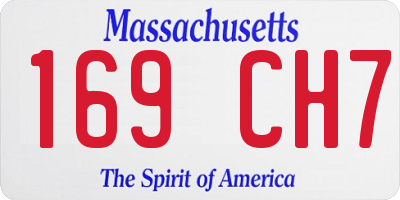 MA license plate 169CH7