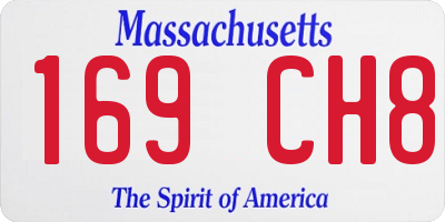 MA license plate 169CH8