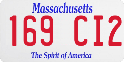 MA license plate 169CI2