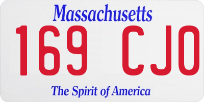 MA license plate 169CJ0