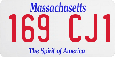 MA license plate 169CJ1