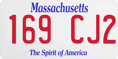 MA license plate 169CJ2