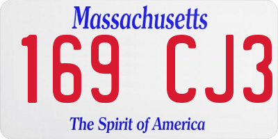 MA license plate 169CJ3