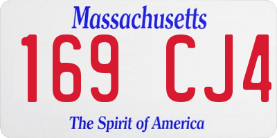 MA license plate 169CJ4