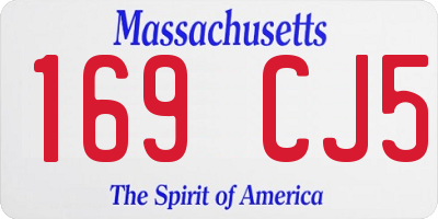 MA license plate 169CJ5