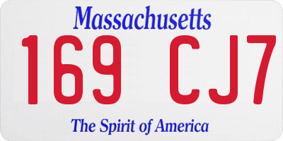 MA license plate 169CJ7