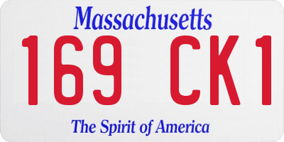 MA license plate 169CK1